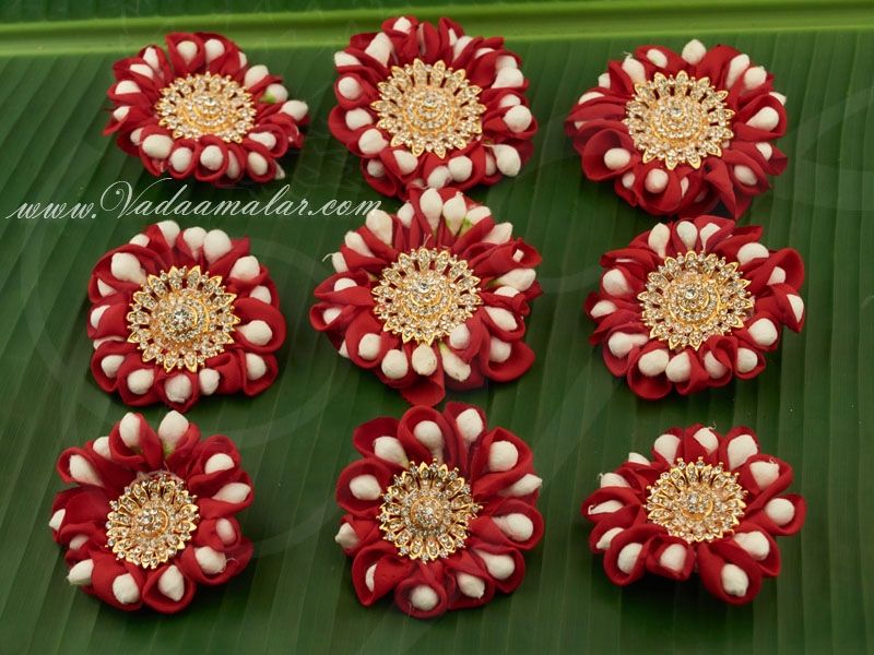 Artificial Rose Petals and White Stones Billai Braid South Indian  Traditional Bridal Style