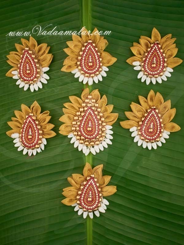 South Indian Bridal Hair Accessories Jada Billalu Gold Artificial Jasmine  Flowers
