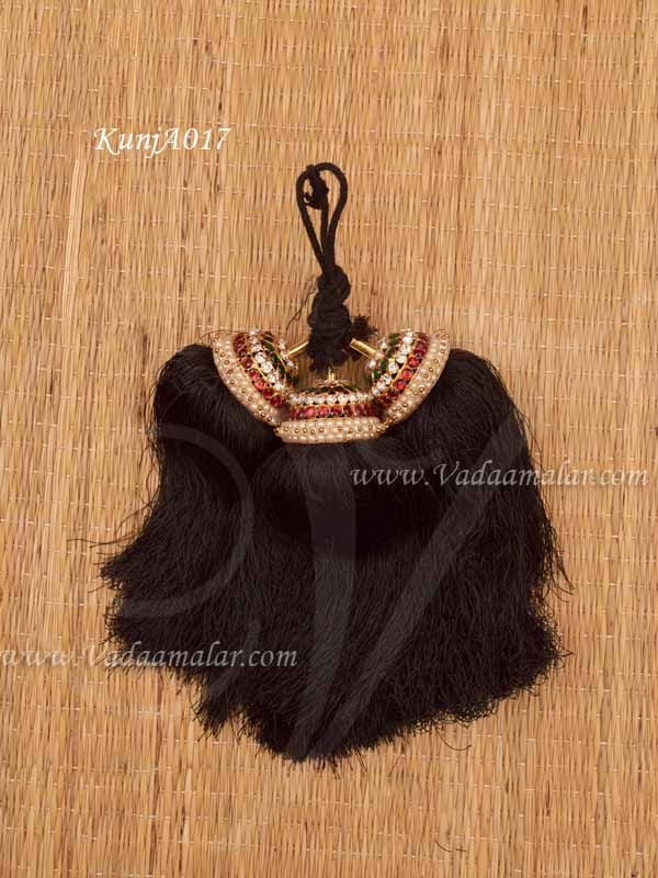 Kunjalam White with Kemp Stone Kuchulu Paranda Hair Accessories Buy Online