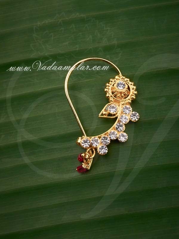 Festival Jewellery Nath Nose Ring Details about  / Mumbai Traditional Ganesh Chaturthi 8 pcs